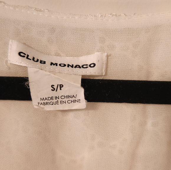 Club Monaco Blouse Women's Sz S Ivory White lace off shoulder sleeve shirt top - Picture 5 of 9